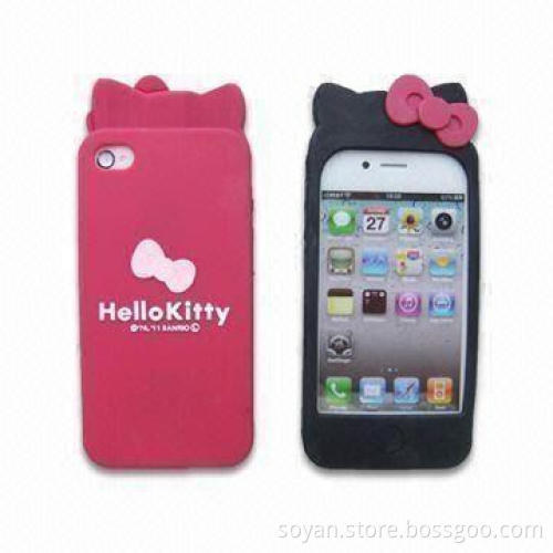 2011 Innovative Hello Kitty Designed Silicone Cases for Apple iPhone 4G Mobile Phone